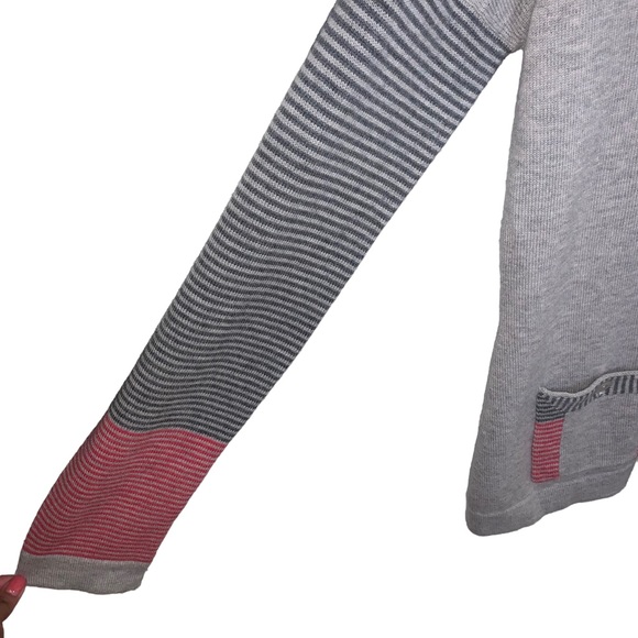 Patagonia 80% Wool Gray And Pink Striped Cardigan Size Large - Picture 5 of 8